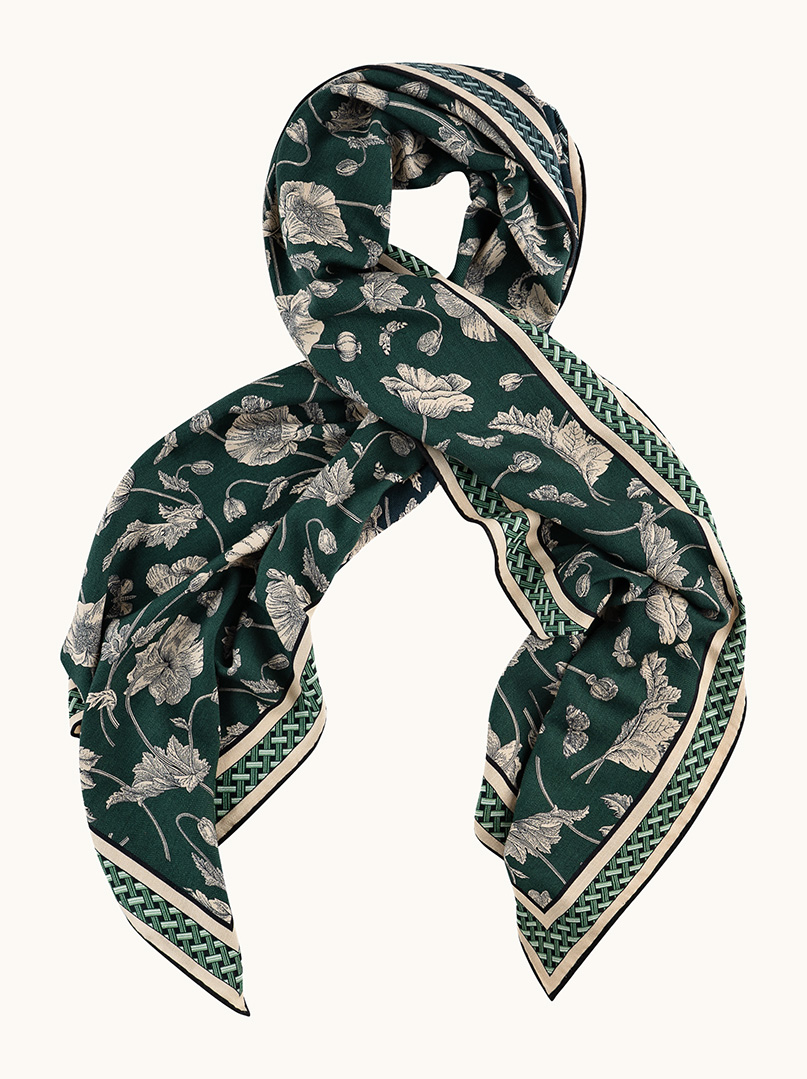 large-silk-scarf-double-sided-artistic-design-with-weights-and-flowers-50cm-x-170-cm-s05sz171 image 1