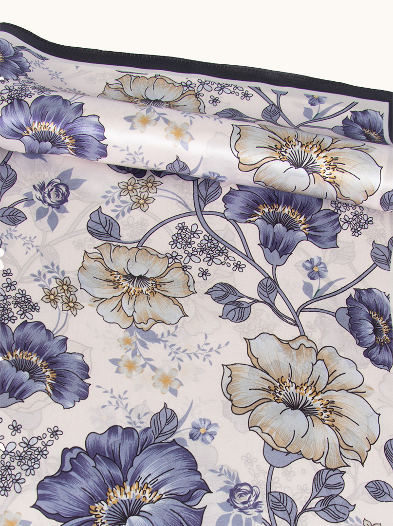 Botanical peace silk scarf 65cm x 65cm image 4