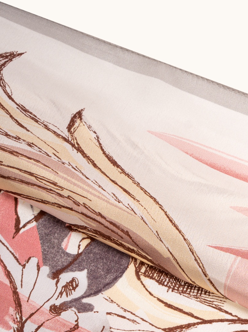 Large silk scarf with oriental pattern, 90 cm x 90 cm image 4