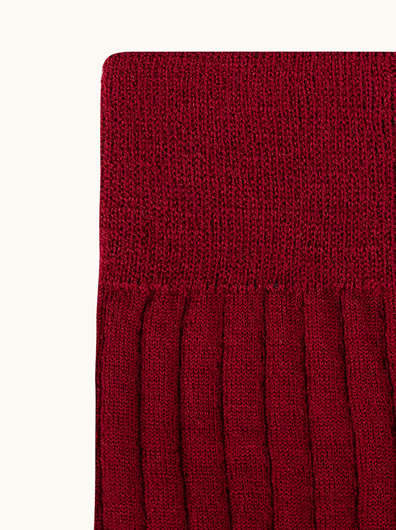 Warm women's wool socks made of burgundy merino wool with stripes image 3
