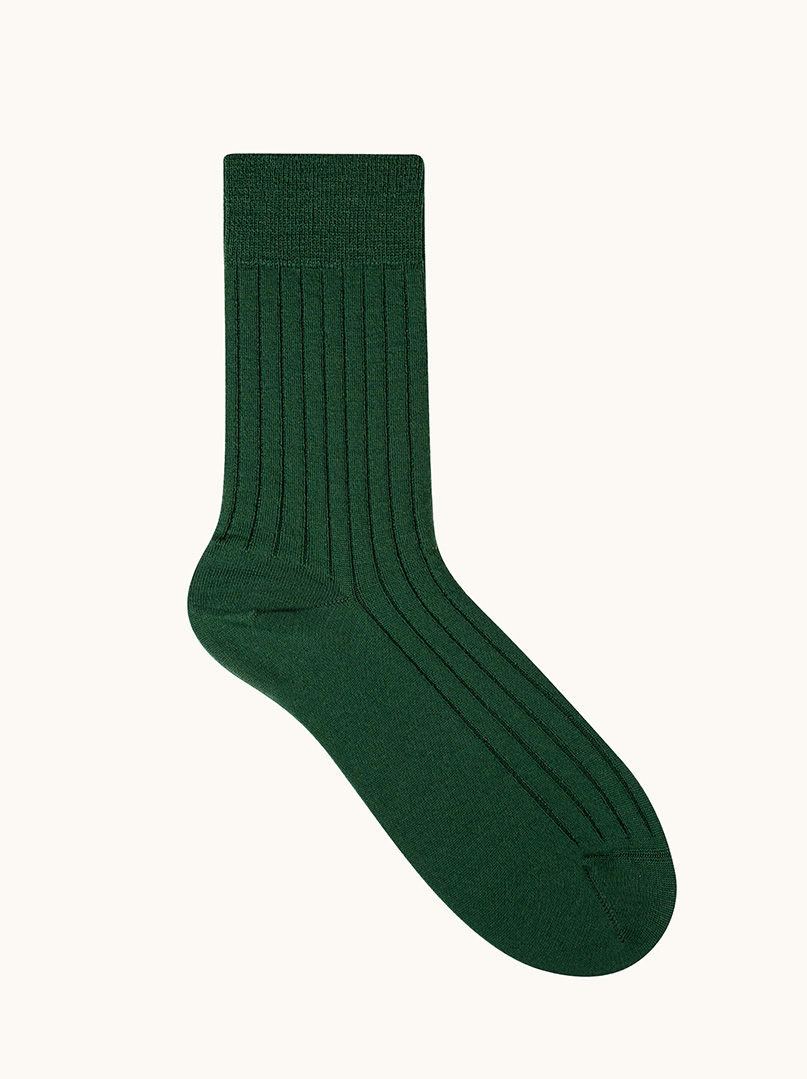 Warm women's wool socks made of burgundy merino wool with stripes image 1