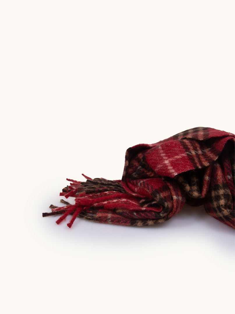 Red checkered scarf 40 cm x 180 cm PREMIUM image 3