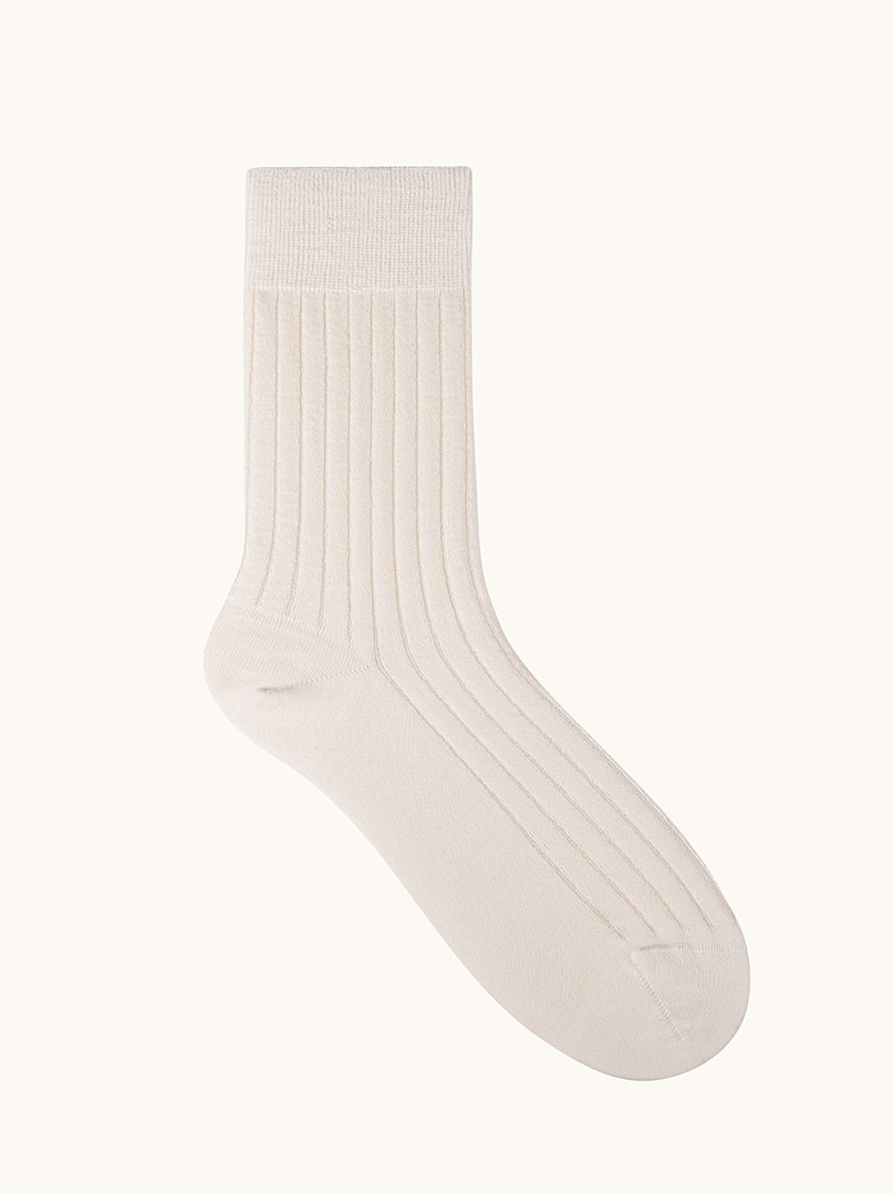 Warm women's wool socks made of burgundy merino wool with stripes image 1