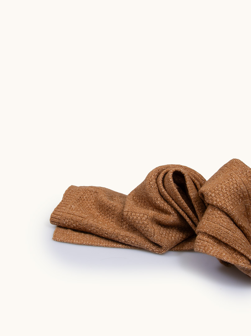 Scarf in caramel brown 35 cm x 180 cm image 4