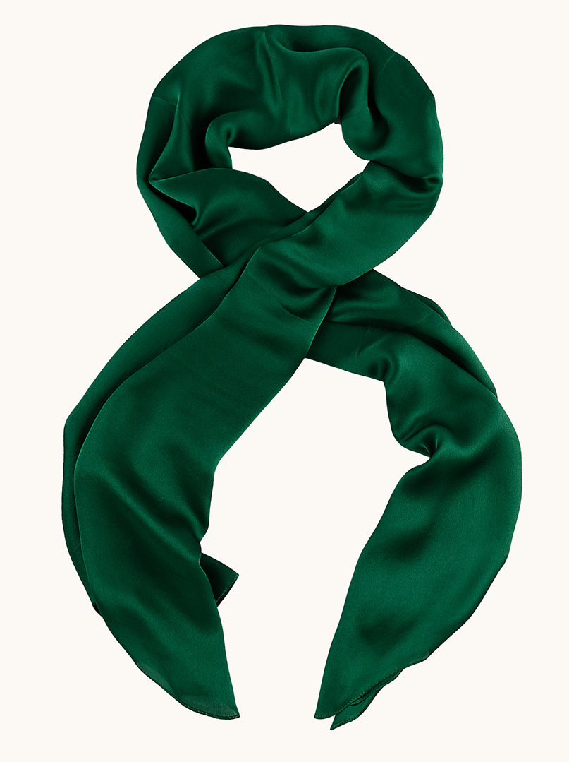 Large blue silk scarf with birds, 55x175 cm image 1