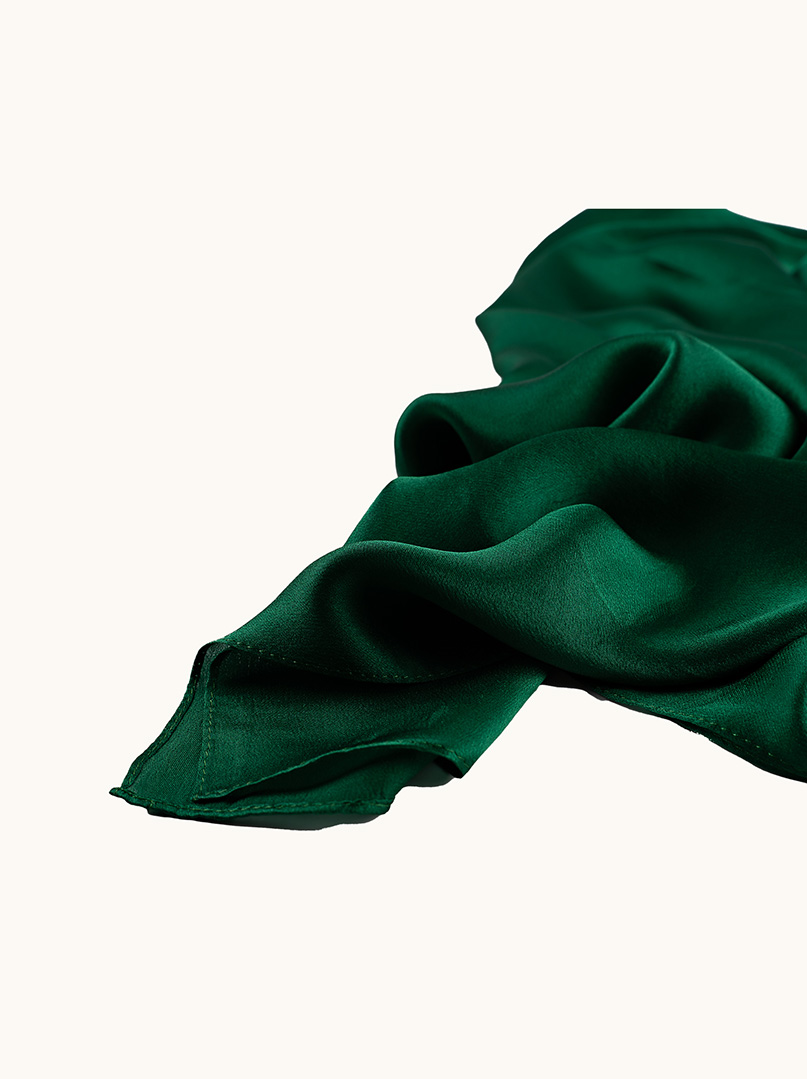 Large blue silk scarf with birds, 55x175 cm image 3