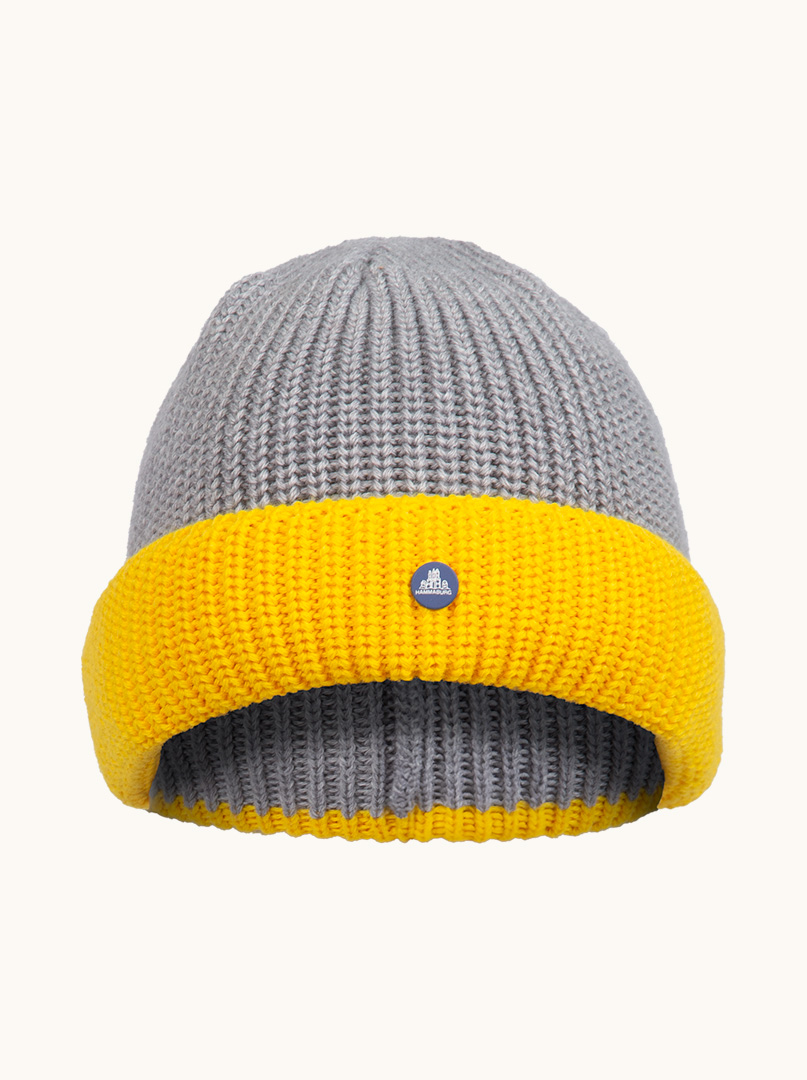 Warm grey docker cap with yellow turn-up Hammburg image 1