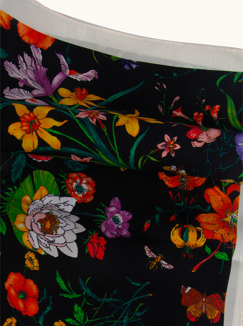 Floral silk scarf 53 cm x 53 cm  image 4