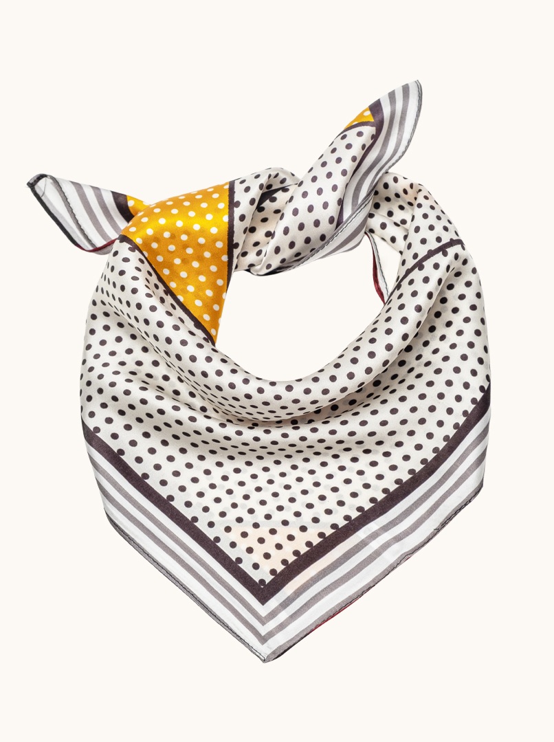 Small geometric dotted silk scarf 53cm x53cm image 1