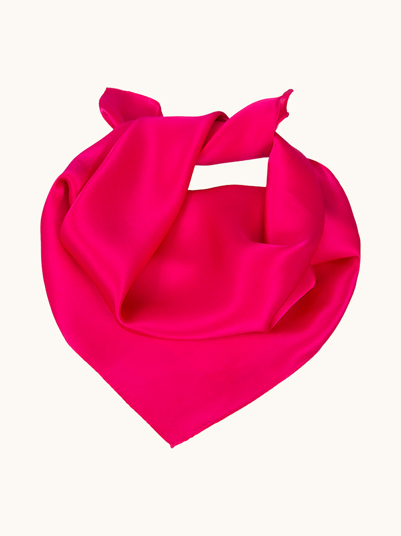 Raspberry silk gavroche 53 cm x 53 cm image 1