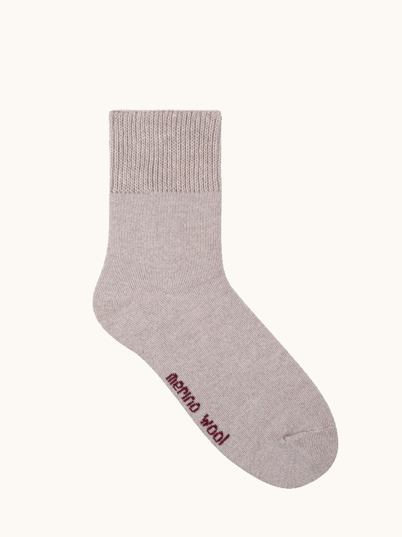 Women's thick merino wool socks beige - ACTIVE MERINO WOOL- warm image 2
