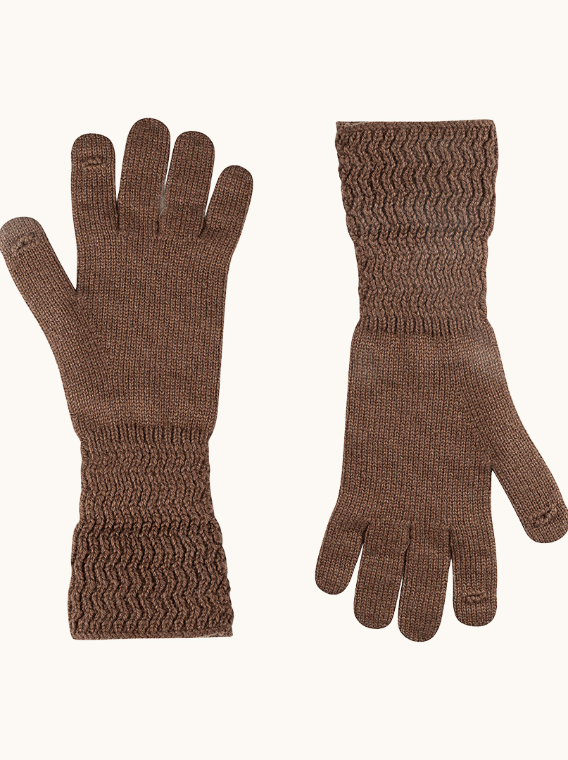 Wool gloves in beige color with insulator image 1