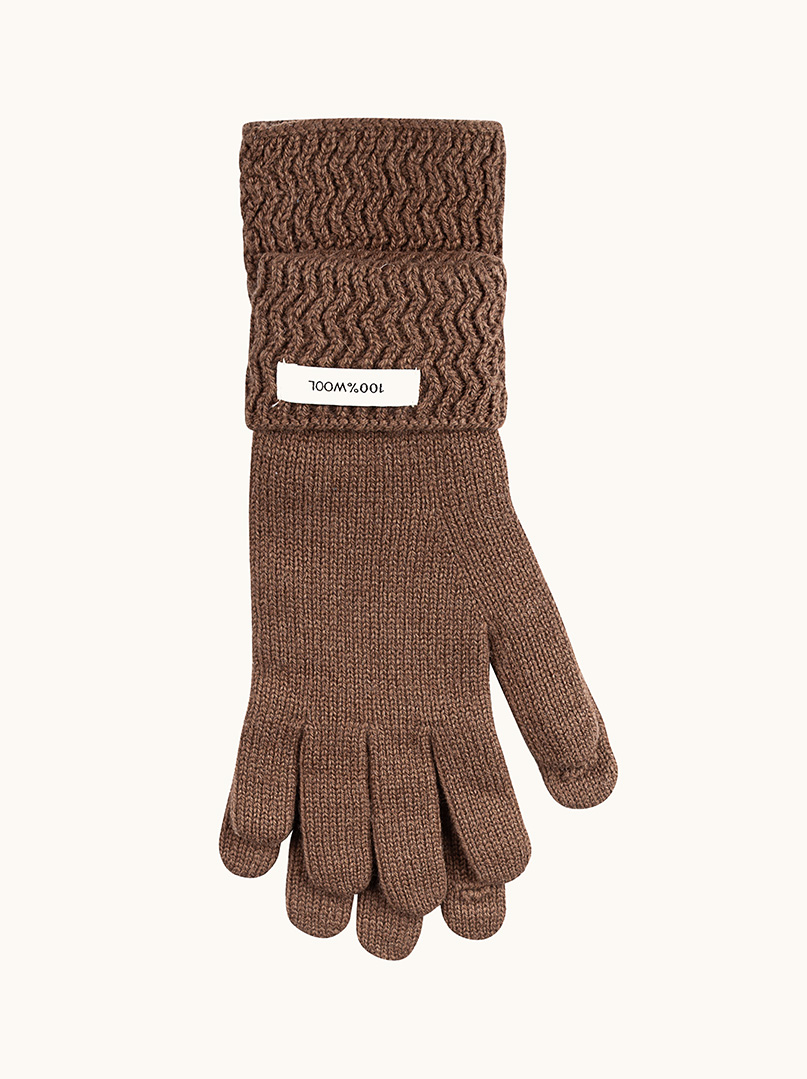 Wool gloves in beige color with insulator image 2