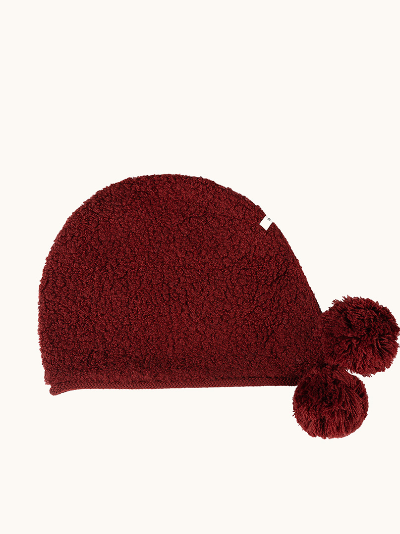 Beanie with binding 100% wool red image 4