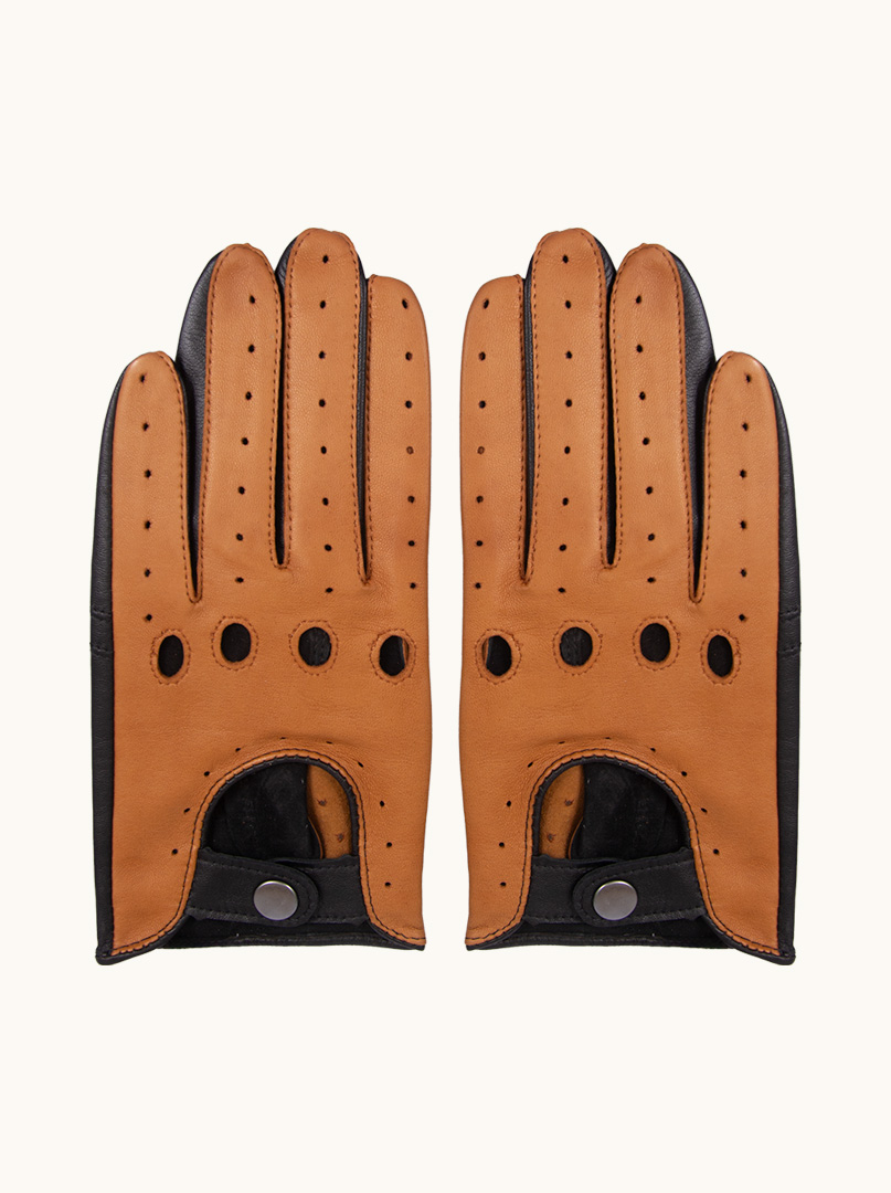 Brown leather gloves with PREMIUM clasp image 4