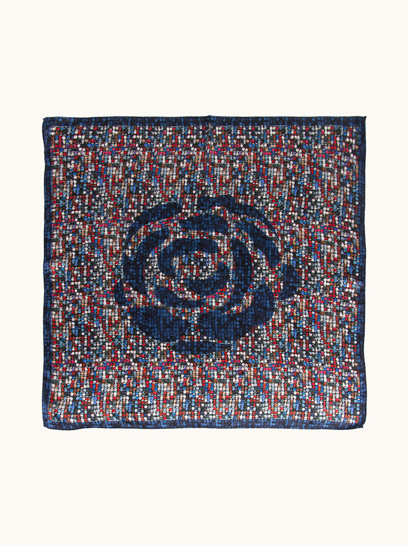 Silk scarf 70x70cm in navy blue shade image 1