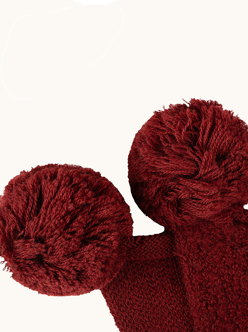 Beanie with binding 100% wool red image 3