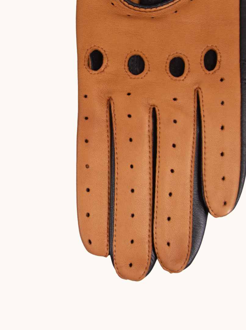 Brown leather gloves with PREMIUM clasp image 1