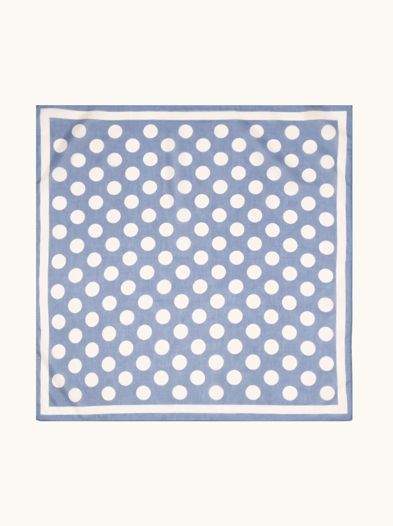 Small cotton neckerchief with mulberry silk beige beige 53cm x53cm image 2