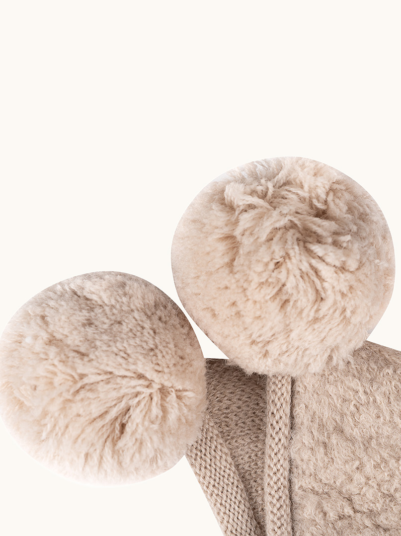 Beanie with binding 100% wool red image 3