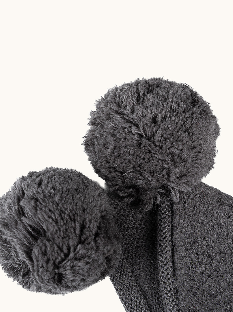 Beanie with binding 100% wool grey image 3