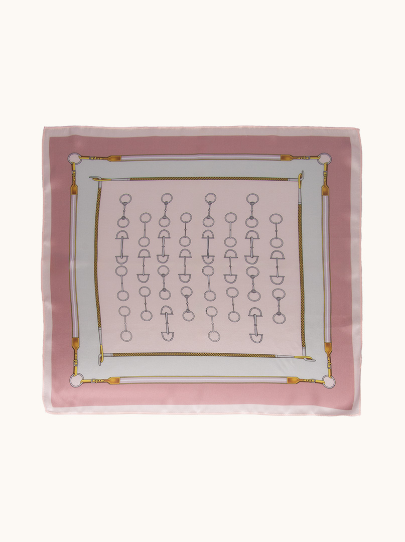 Silk gavroshka pink with pattern 53 cm x 53 cm image 1