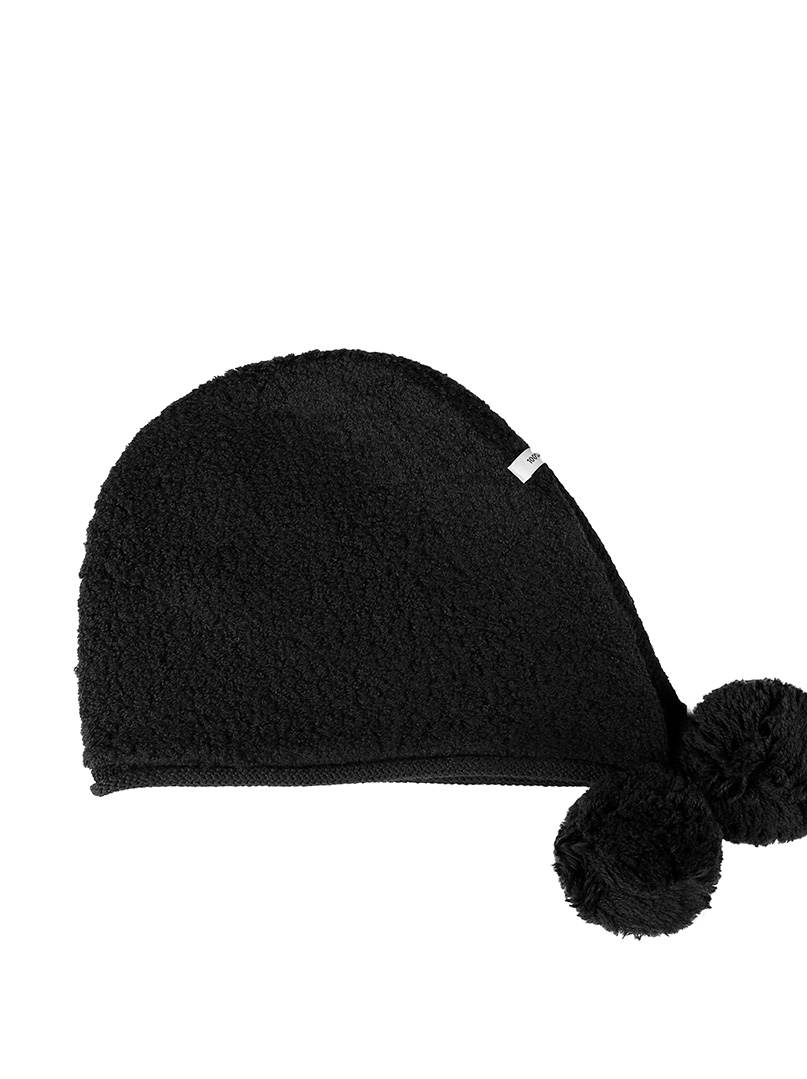 Beanie with binding 100% wool black image 4