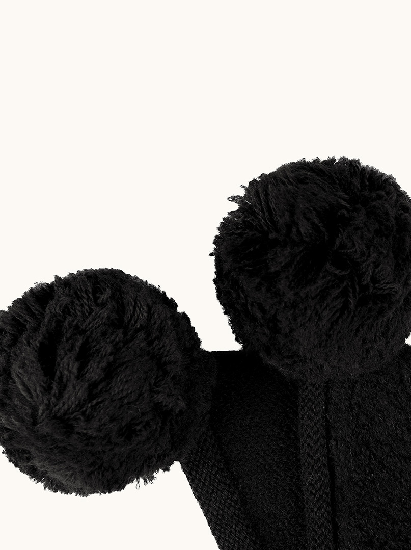 Beanie with binding 100% wool black image 3