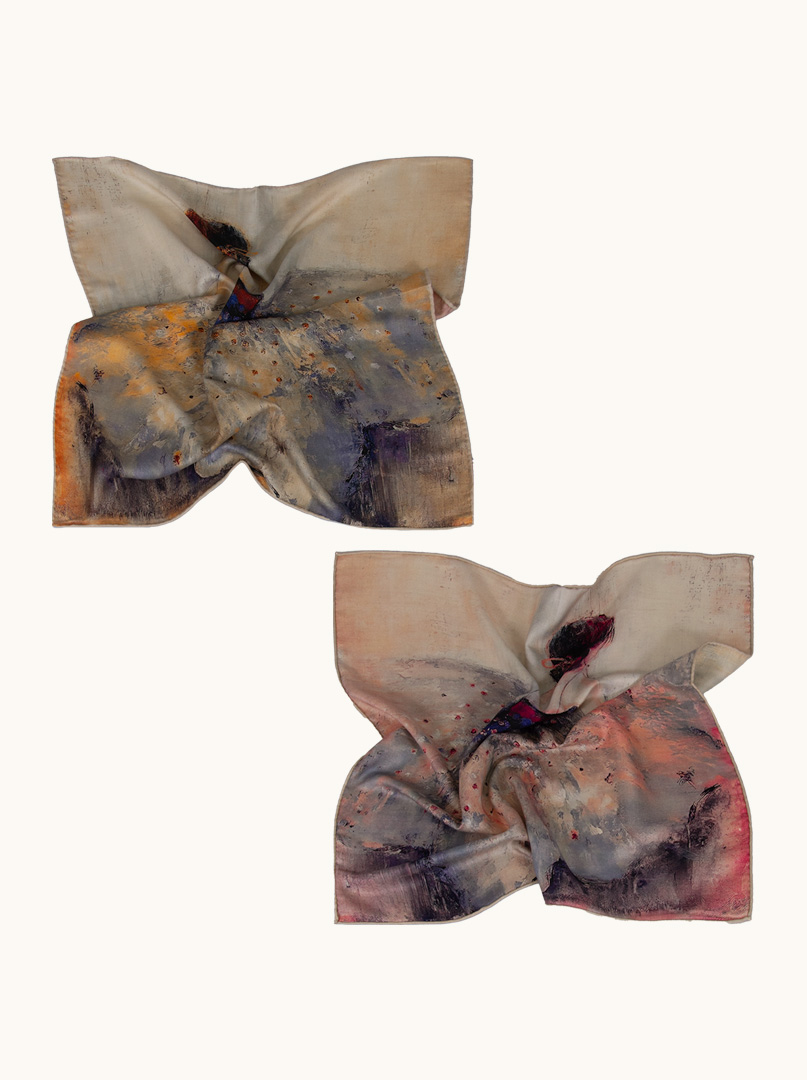 Scarf wool with silk ballerina 65 cm x 65 cm PREMIUM image 3