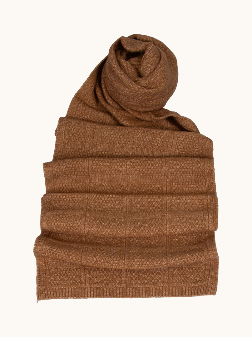 Scarf in caramel brown 35 cm x 180 cm image 1