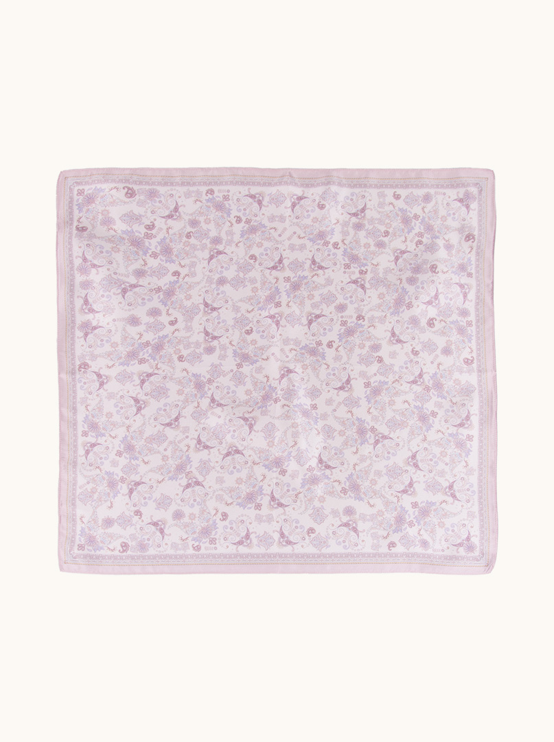 Silk scarf in pastel paisley 70cm x 70cm image 4
