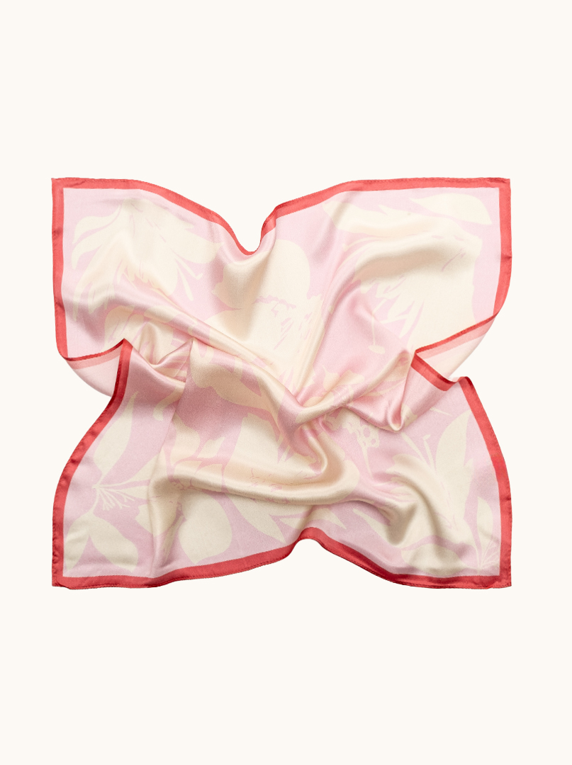 Small women's silk scarf with herringbone pattern, 53 cm x 53 cm image 4