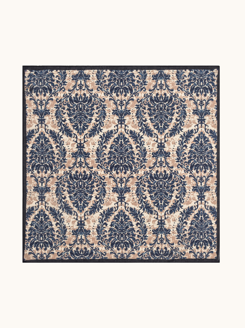Small scarf cotton with mulberry silk ornaments 53cm x53cm image 2