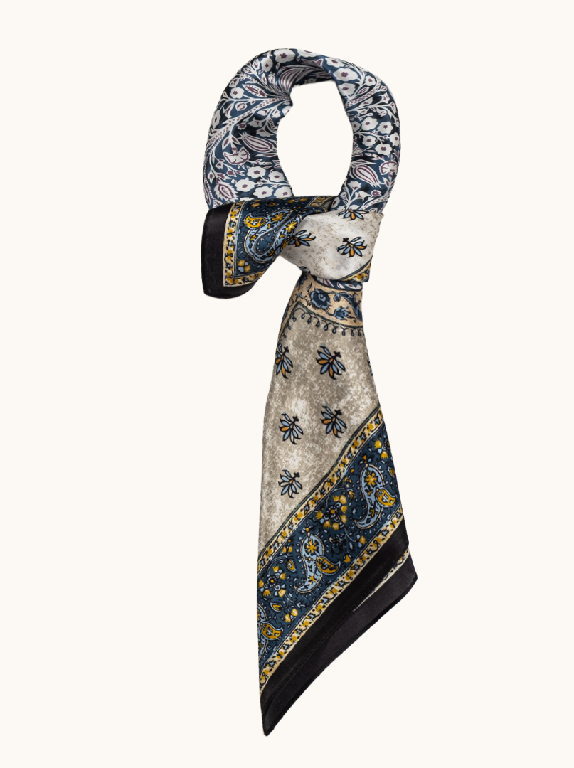 Silk scarf with a hint of the orient 68cm x 68cm image 1