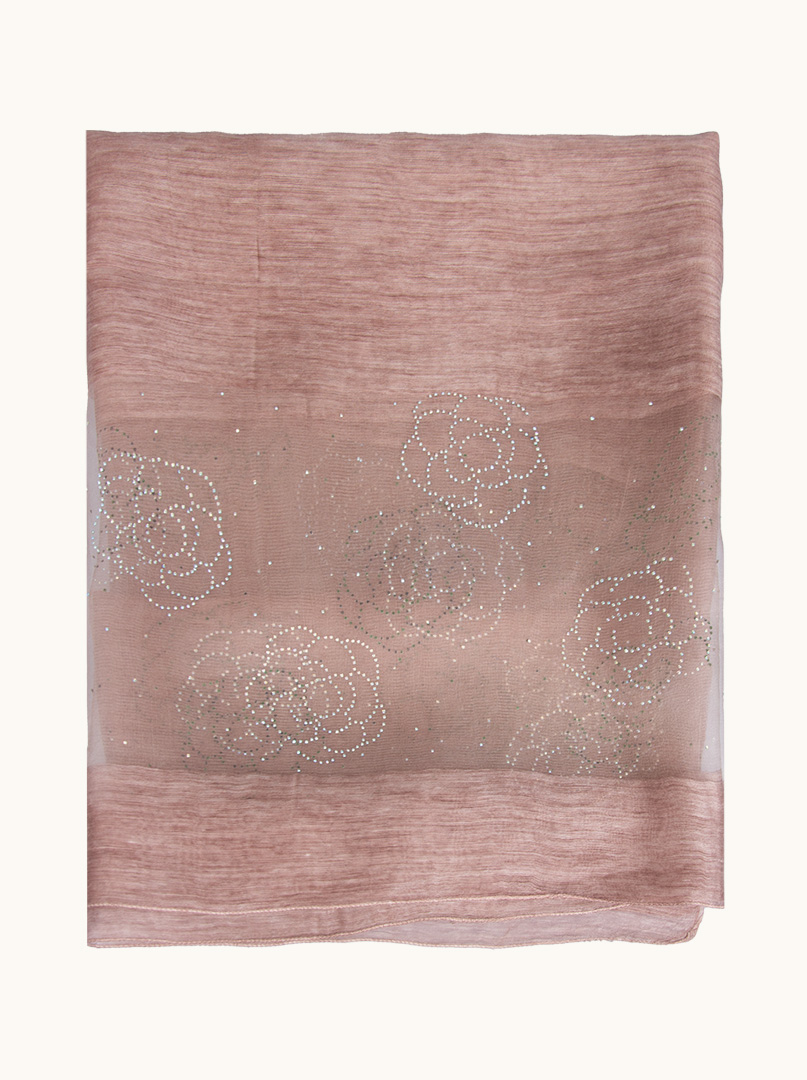 Evening silk scarf with decorative appliqué 90 cm x 180 cm image 2