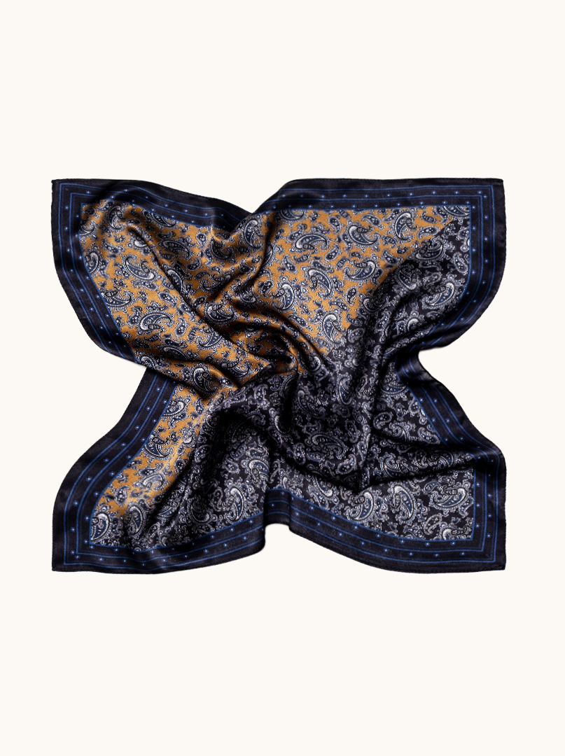 Small silk women's paisley scarf, 53 cm x 53 cm image 3