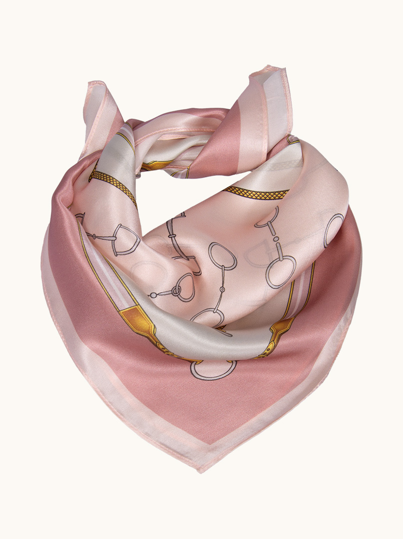 Silk gavroshka pink with pattern 53 cm x 53 cm image 4