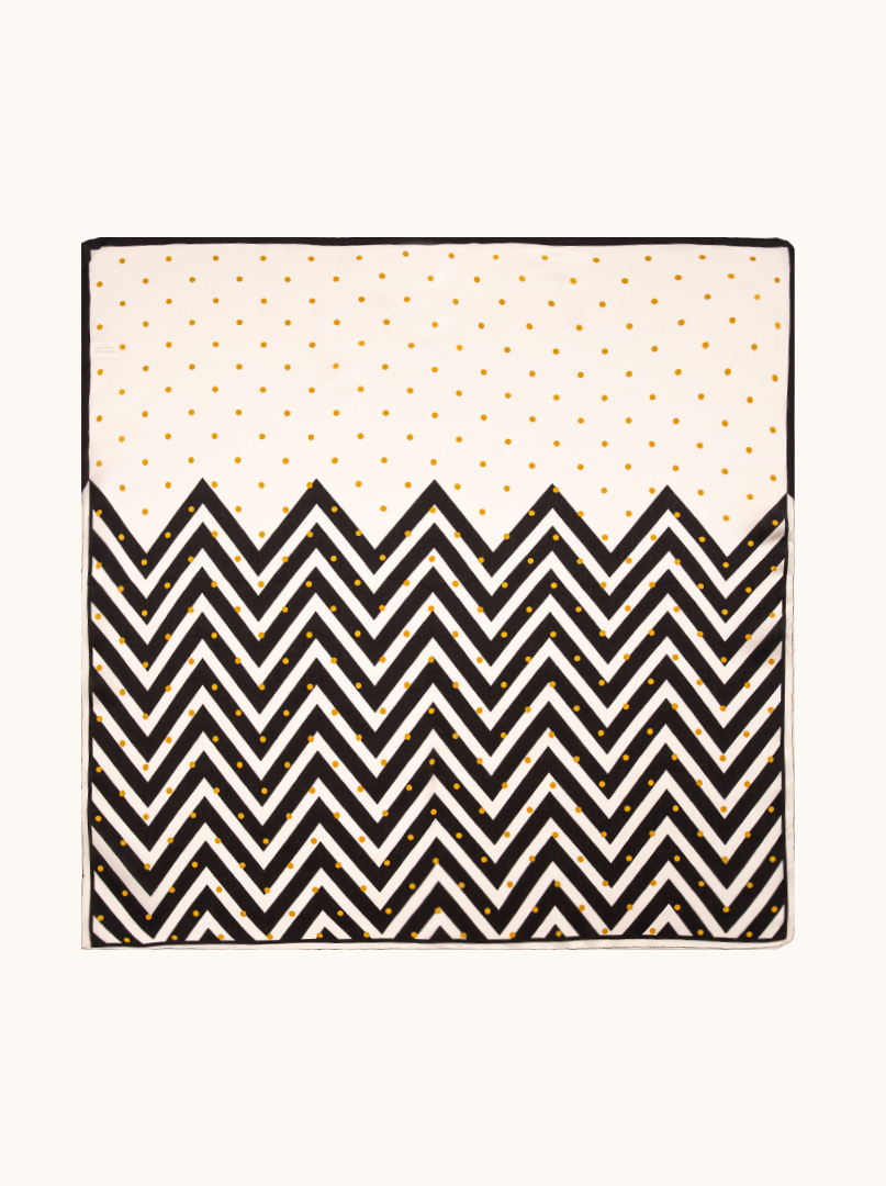Small women's silk scarf with herringbone pattern, 53 cm x 53 cm image 2