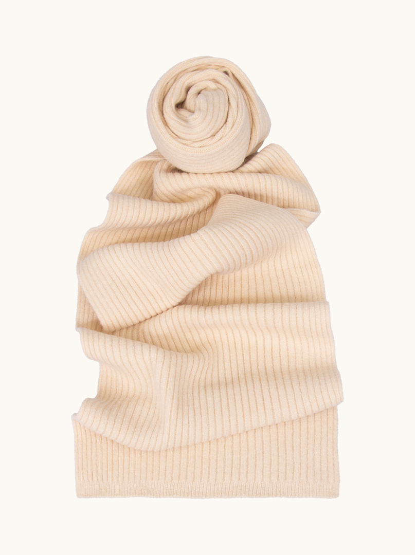 Ecru  striped scarf 35 cm x 200 cm image 1