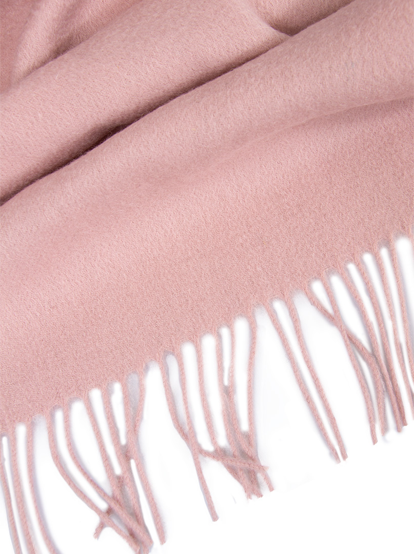 Pink scarf with tassels 70 cm x 180 cm 100% wool image 3