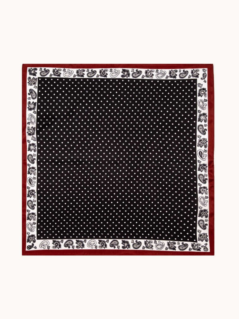 Small women's silk scarf with herringbone pattern, 53 cm x 53 cm image 2