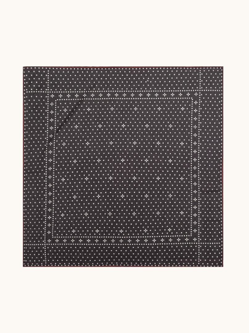 Scarf wool with silk black dots 65x65 cm image 2
