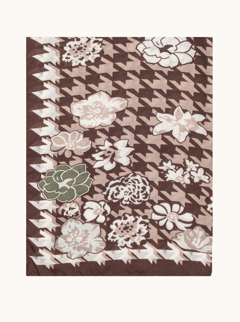  Lightweight 100% viscose shawl with rose and peplite pattern 70 cm x180 cm image 2