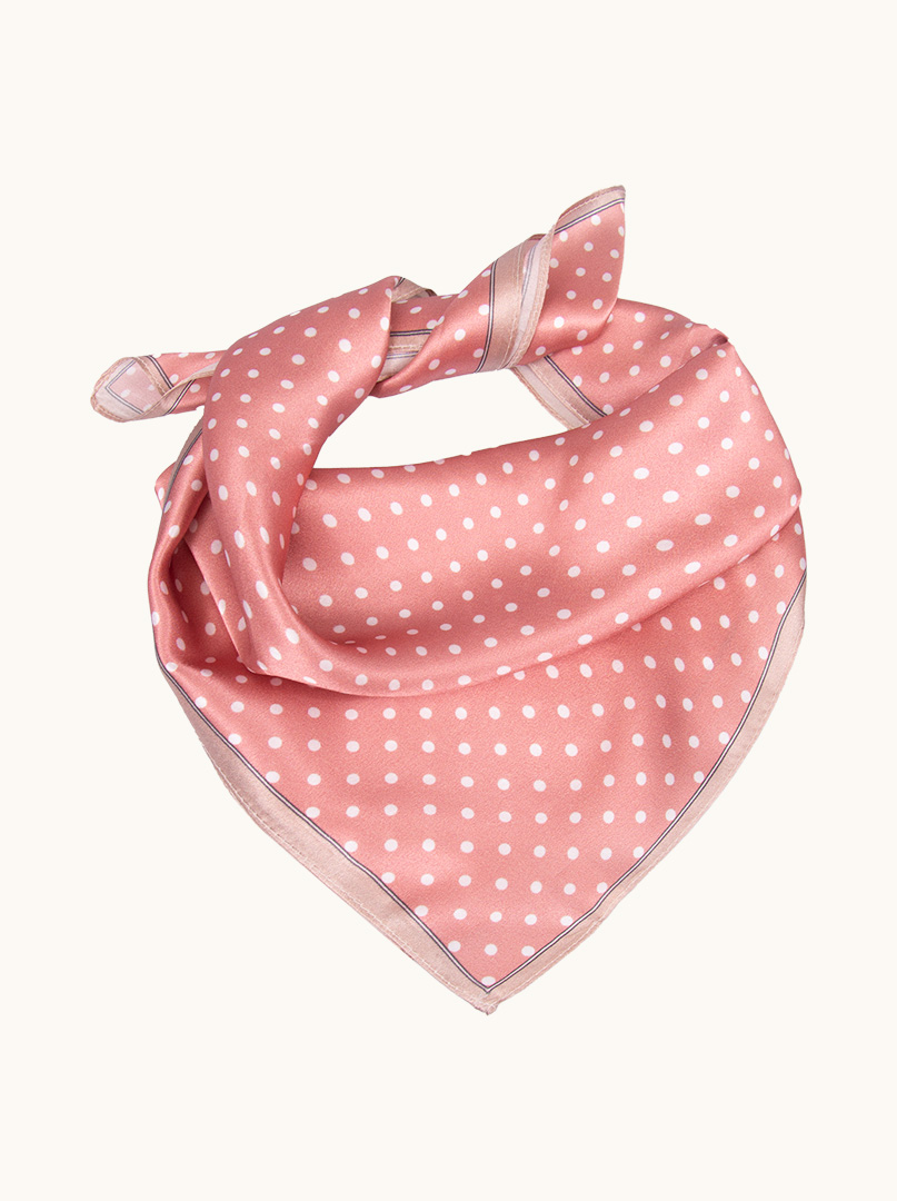 Small silk gavroche scarf in fine dots 53x53 cm image 1