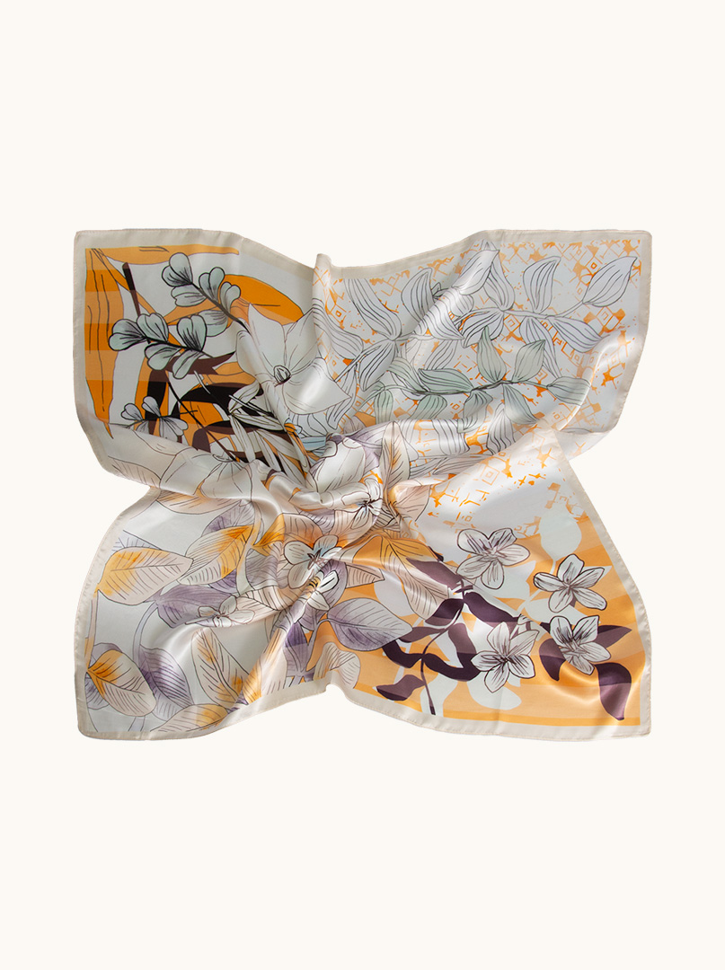 Large floral silk scarf 90cm x 90cm image 2