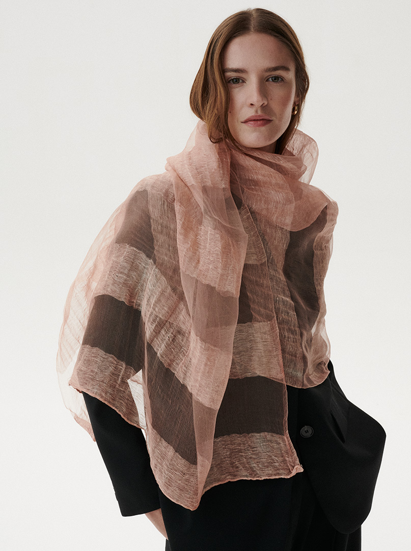 Evening shawl powder pink modal 85 cm x 200 cm PREMIUM image 1