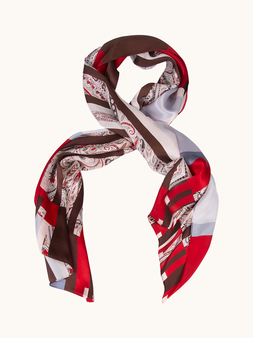 Paisleye silk scarf 55 cm x 170 cm image 1