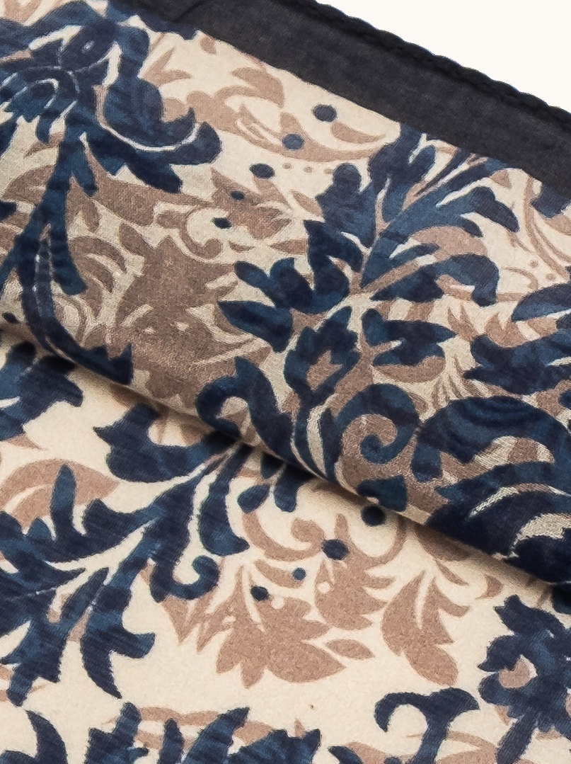 Small scarf cotton with mulberry silk ornaments 53cm x53cm image 4