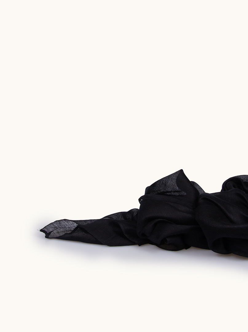 Black formal scarf 75 cm x 195 cm image 2