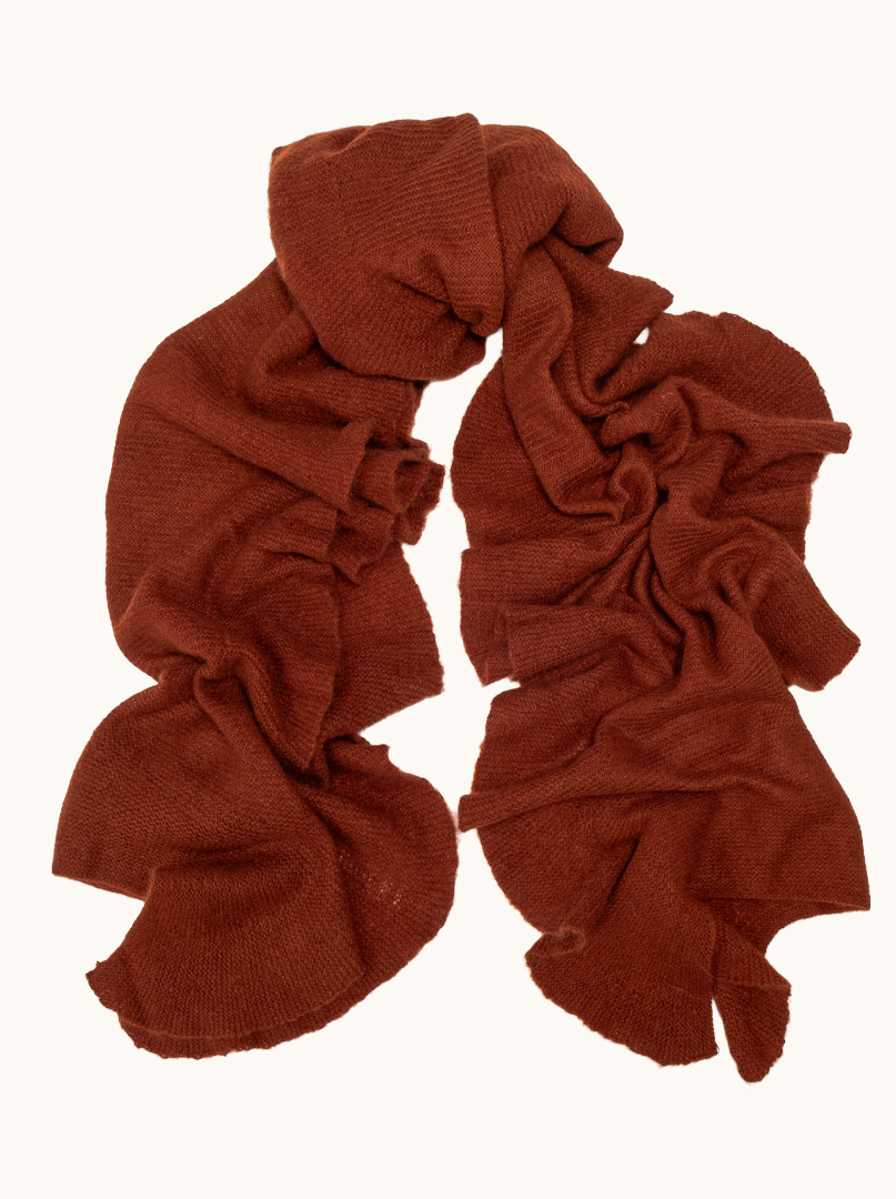 Exclusive cashmere shawl in copper color 50 cm x 220 cm PREMIUM image 1